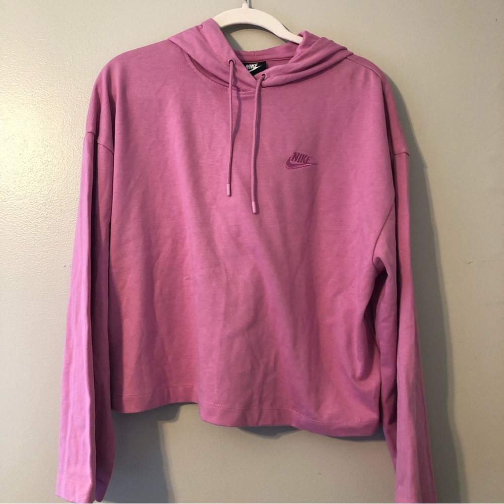 Nike Hooded Cropped Pullover Sweatshirt l Barbie l Women’s L Large l Pink
